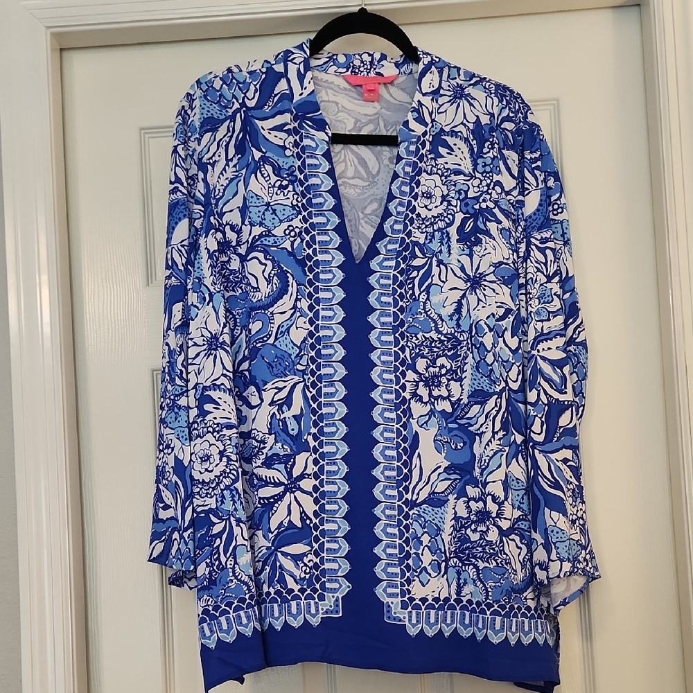 Lilly Pulitzer Luna Bay Tunic L - Picture 2 of 9